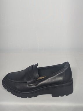 NEW Clarks Collection Womens Leather Loafers black 7.5 wide